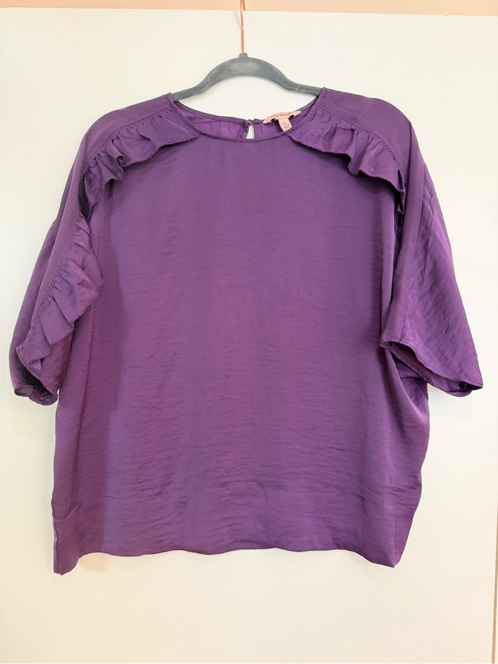 Juicy Couture Purple Ruffle-Shoulder Blouse